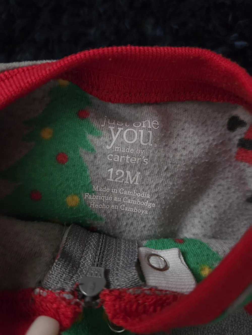 Kids Holiday Santa Fleece Pajamas - Green & Gray Size 12m